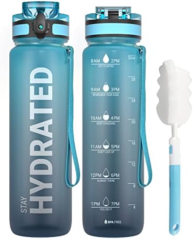 Sahara Sailor Water Bottle, 500ML Motivational Water Bottle, Sport Drinks Bottle with Times to Drink & Lock Cover, Leak Proof, BPA Free, for Gym, School, Cycling (1 Bottle)