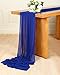 SHERWAY 27 x 168 Inch Royal Blue Chiffon Wedding Table Runner, Extra Long 14FT Blue Tablecloth Table Overlay, Rustic Wedding Bridal Shower Baby Shower Party Table Decoration
