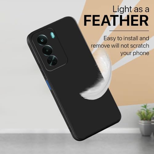 Image of Back Cover Compatible with Realme P4x 5G | Full Camera Protection | Premium Liquid Silicon Case | Flexible Bumper Case for Realme P4x 5G (Black)