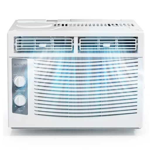 ROVSUN 5000 BTU Window Air Conditioner, Energy-Saving AC Unit with Mechanical Controls, Ideal for Rooms up to 150 Square Feet, 115V/60Hz, White