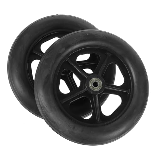 PACKOVE 2pcs Wheelchair Front Wheels Rubber Iron Casters for Small Wheelchair Replacement Parts Easy Install Axle