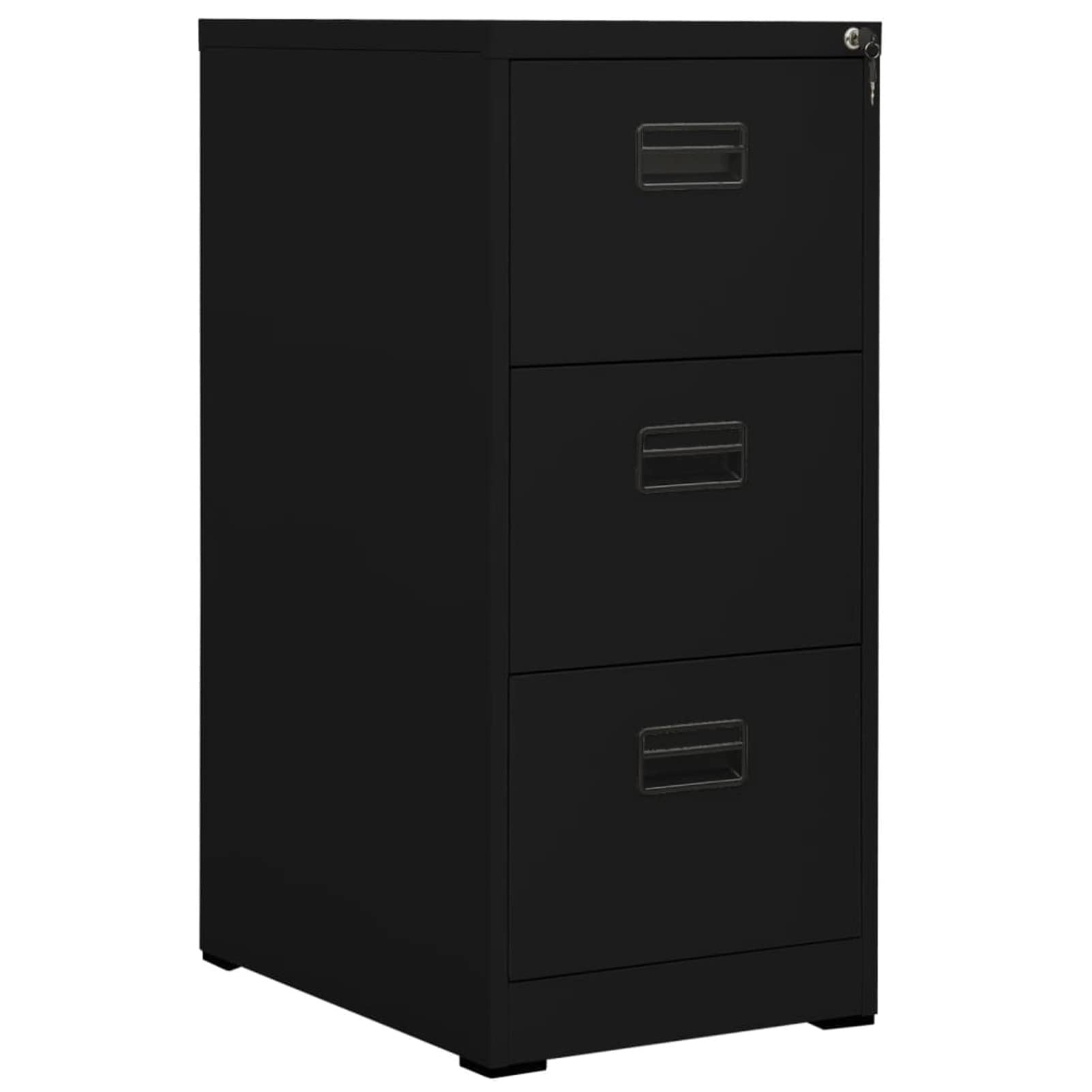 Aioneer Black Lockable Metal Office Storage Cabinet With Chest Of Drawers Steel Filing Cabinet Light Grey 46X62x133 Cm-46 X 62 X 102.5 Cm