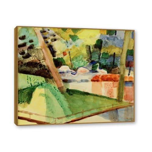Tableau Decoration Murale Salon Moderne August Macke, impression sur toile encadrée 50x60
