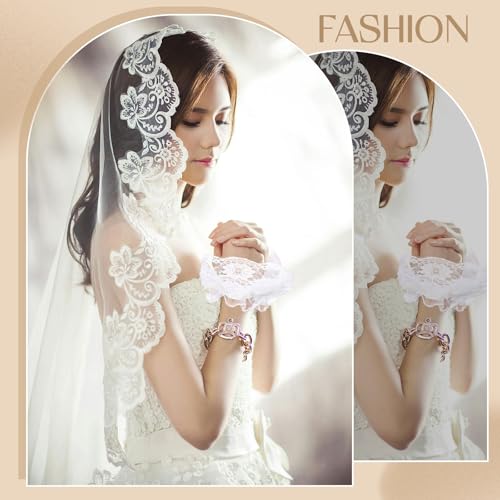 Image of Shyyween 4 Pairs Women Leg Warmers Y2k Lace Leg Warmers Cute Kawaii Lace Gloves Long Ruffle Socks for Wedding Halloween Party