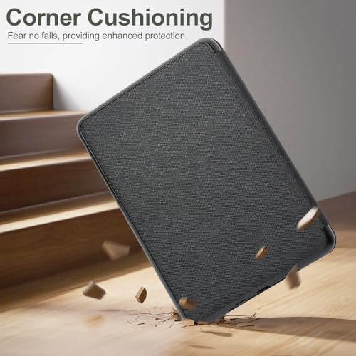 RSAquar 6 Tolino Shine Color/Shine 5(2024)/Shine 4(2022) & Kobo Clara Colour | BW | 2E Hülle mit Handschlaufe, Schlanke Schutzhülle mit Auto Sleep/Wake - Schwarz