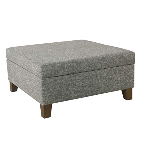 HomePop 32 Square Storage Ottoman - Slate Gray