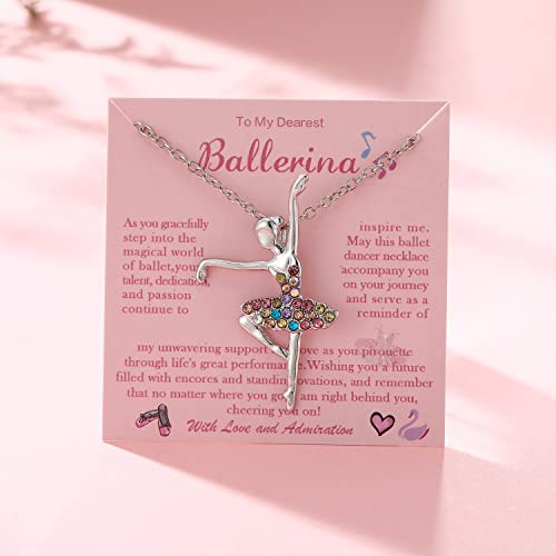 Sopify Ballerina Ballet Necklace For Girls Dance Gifts Ballet Dance Recital Gifts For Girls Dance Necklace Gift For Daughter Granddaughter Nieces #TOP4