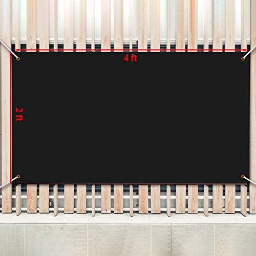 Image of Zonon Large Blank Banners And Signs Polyester Oxford Cloth Sublimation Banner To Decorate With Hanging Rope For Indoor Wall Outdoor Easy Hang Diy Signs For Business Office(Black,2 x 4 Feet)