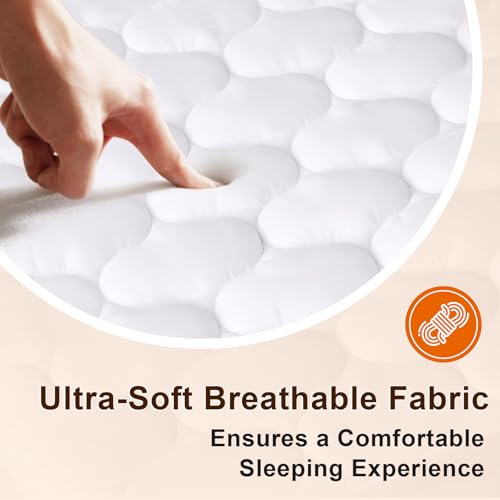 HYLEORY Heated Mattress Pad Queen Size Dual Control, Fast Heating Bed Warmer, Electric Mattress Pad Cover with Deep Pocket 9 Heat Settings, 10 H Auto Shut Off, Machine Washable, White 60\"*80\" - Thumbnail 4