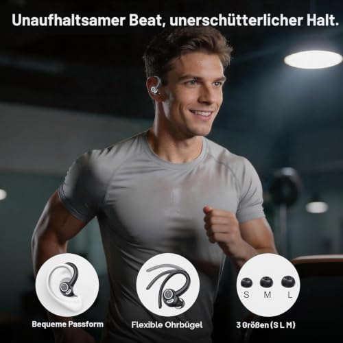 Bluetooth Kopfhörer Sport in Ear Kopfhörer Kabellos Bluetooth mit Ohrbügel – Ansicht 4