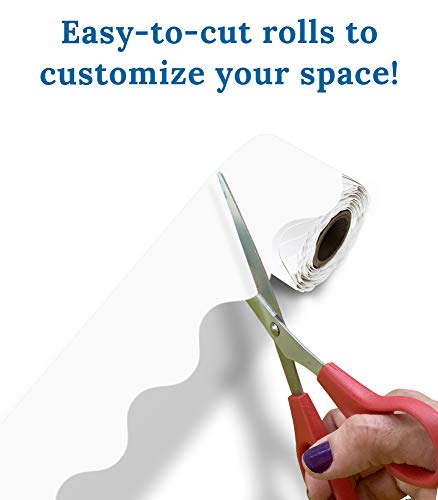 Carson Dellosa Education Carson Dellosa 36 Ft Scalloped White Bulletin Board Borders, Classroom Borders For Bulletin Board, White Board, Cork Board, Locker, And Classroom Décor, Bulletin Board Trim #TOP3