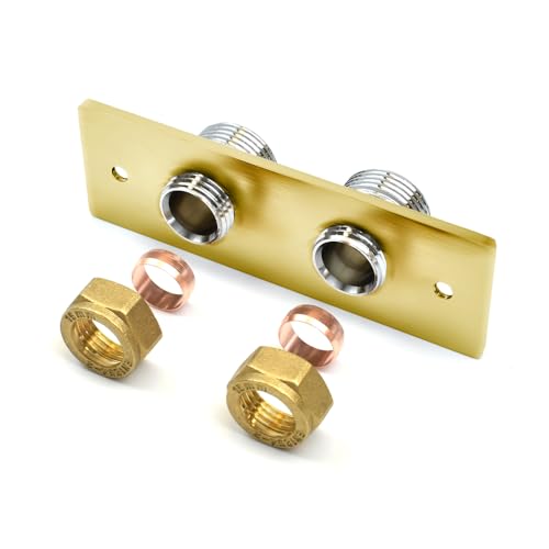 Brushed Gold Douche Wall Plate – Luxurious Brass Construction, Modern Brushed Gold Finish, Durable and Elegant Bathroom Fixture, Ideal for Contemporary Bathroom Renovations