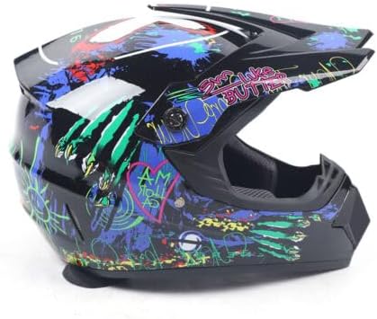 Miniatura 6 de SOLRIMANA Guantes de casco combinado para niños y jóvenes, talla M, gafas DOT, motocross, todoterreno, carreras, ATV, motocross, motocross,