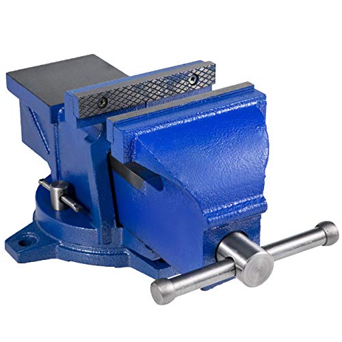 BestEquip Bench Vise, 6 Inch Multipurpose Vise, Kn29 360-Degree Rotation Heavy Duty Vise Cast Iron 60lbs Swivel Base, with Ground Anvil Vise Grip Table Vice Clamping Fixing Equipment