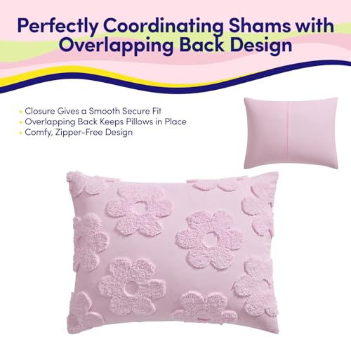 Image of Kids Twin Size Bed in a Bag Tufted Comforter & Sheet Set - Complete Bedding Set with Corner Strap Fitted Sheet, Ultra Soft Lightweight All Season Comforter, Girls Bedroom, Dorm, Guest Room