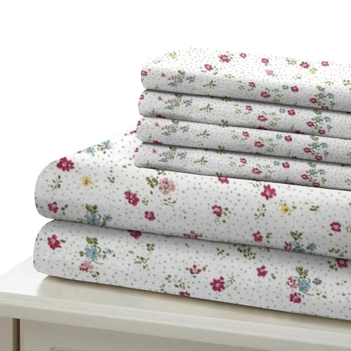 Parure de lit floral vintage en microfibre ultra douce de qualité supérieure pour lit simple - 7