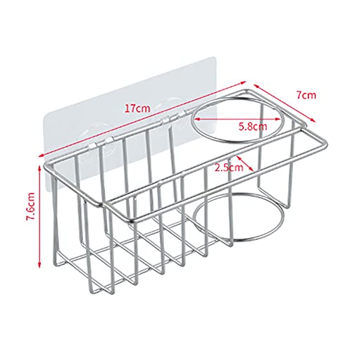 3 in 1 Soporte para Esponja de Fregadero, Organizador para Fregadero de Cocina, Soporte Adhesivo para Cepillo, Acero Inoxidable a Prueba de Óxido, Organizador para Fregadero de Cocina y Baño sin Perforación para Colocar Esponjas, Jabones y Cepillos miniatura 2