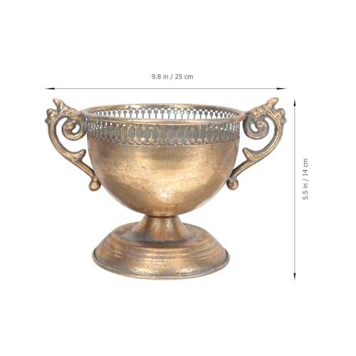 Vase décoratif en métal couleur or vintage pour fleurs séchées - 3