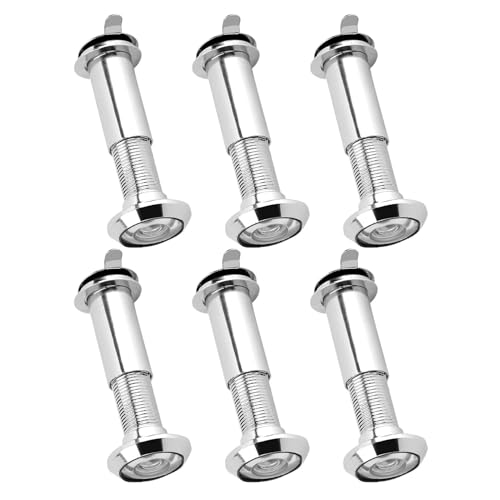 Jiawu Mirilla para puerta, ángulo amplio de 220 grados, antirrobo, ajustable, paquete de 6, con cubierta trasera, para puertas de madera, fibra de vidrio y metal miniatura 4