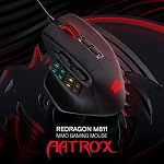 Redragon M811 Aatrox MMO Gaming Mouse, 15 Programmable Buttons Wired RGB Mouse w/Ergonomic Natural Grip Build, 10 Side Macro Keys, Software Supports DIY Keybinds & Backlit