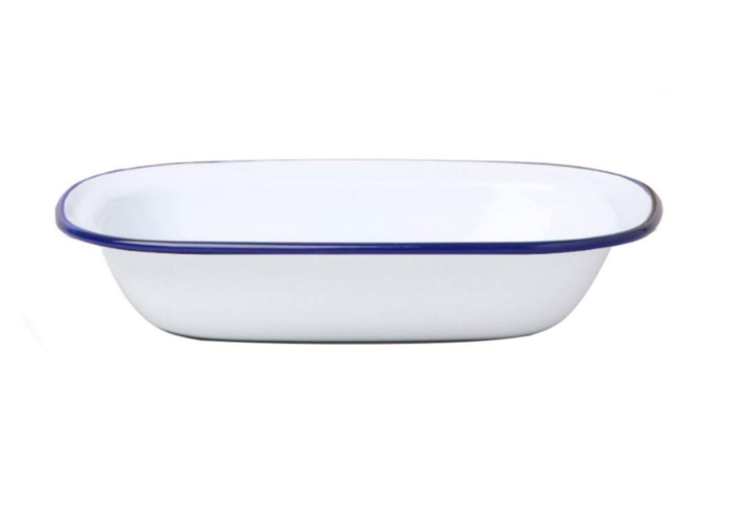 Dunlevy Enamel Pie Dish Roasting Tray Enamel Plate Tray Serving Roaster Casserol Pan (Pie Dish - 28cm)
