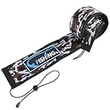 KPEPIX Lightproof Neoprene Fishing Rod Sleeve - Fishing Rod Cover for Storage & Transportation - Puncture Resistant Rod Sock for Casting, Trolling, Spinning Rods (Gray Camo, 65in)