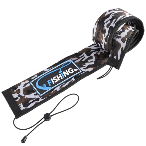 KPEPIX Lightproof Neoprene Fishing Rod Sleeve - Fishing Rod Cover for Storage & Transportation - Puncture Resistant Rod Sock for Casting, Trolling, Spinning Rods (Gray Camo, 65in)