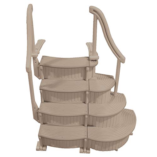 Confer Plastics Inc. Ccx-Ag 4 Step Above Ground Swimming Pool Ladder Stair Step Entry System With Handrails, Beige #TOP3