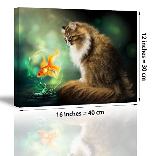 Cute Kitten Cat Lovely Animal Stretched Canvas Wall Art For Living Room Bedroom Home Decoration, Picture Print Painting Decor Giclee Artwork, Gallery Wrapped Gift, Nature Framed (12X16 Inches) C #TOP1