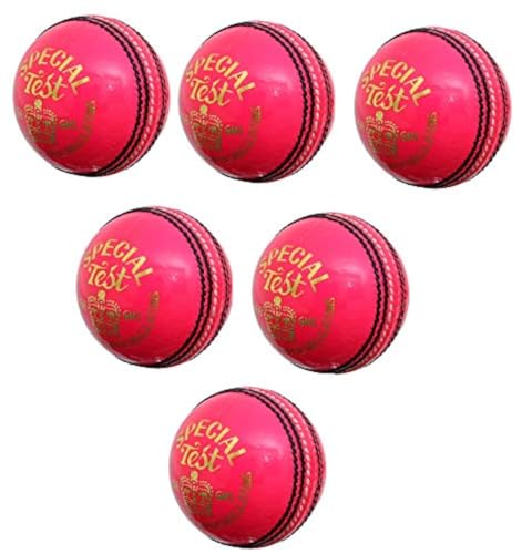 Balles de cricket en cuir rose CW (pack de 6) adaptées au jeu sous projecteurs