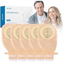 20 Pack Colostomy Bags, One Piece Ostomy Bag Ostomy Supplies, 15 mm - 70 mm Cut to Fit Drainable Pouches with Stick on Closure for Ileostomy Stoma Care