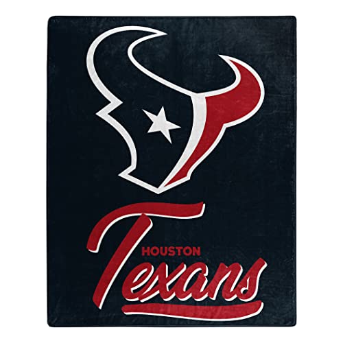 Northwest NFL Houston Texans Unisex-Adult Raschel Throw Blanket, 50" x 60", Signature