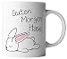 Produktbild vanVerden Tasse - Guten Morgen Hase - beidseitig Bedruckt - Geschenk Idee Valentinstag Liebe Love mit Spruch, Tassenfarbe:Weiß