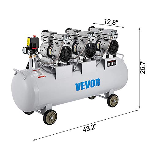 Compressore Aria Senza Olio VEVOR 6,6 Galloni - Ultra Silenzioso 48dB, 850W Portatile - Foto 7