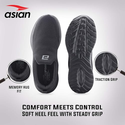 Image of ASIAN Wonderwalk-11 Men's Walking Shoes | Ultra-Light Slip-On Comfort with Cushioned Sole | Breathable, Stylish, Perfect for Work, Travel & Daily Use