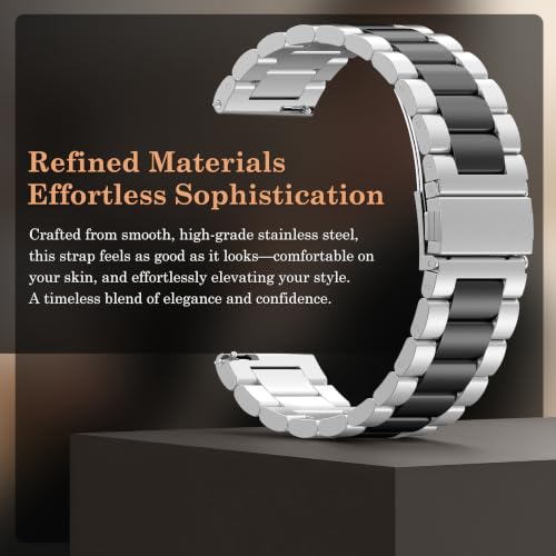 SeGinn Metalowy pasek 22 mm do zegarka Xiaomi Watch 5/S4/S4 Sport/S3/2/2 Pro / 3 Active / S2 42 mm / S2 46 mm, metalowy pasek ze stali nierdzewnej, dla kobiet i mężczyzn, zapasowy pasek do Xiaomi