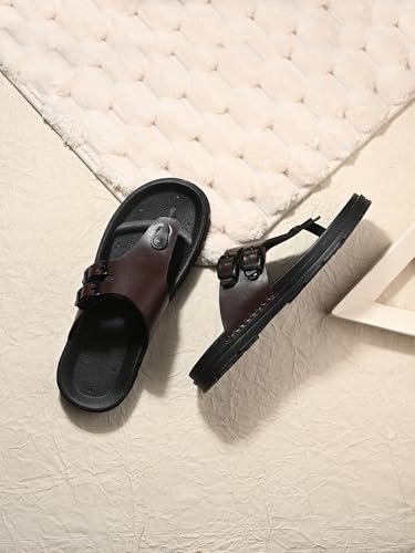 IVRAH Men’s Ethnic Sandals | Stylish Synthetic Chappals with Airmix Sole | Comfortable Traditional Slip-Ons - Image 3