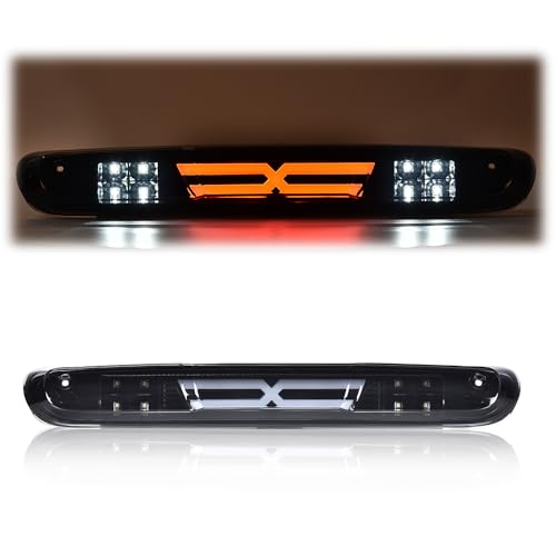 CNNELL Brake Lights Assembly Compatible with Chevy Silverado/Sierra 2007 2008 2009 2010 2011 2012 2013 3RD Third Cargo Lamp(Smoky Lens Black Bottom)