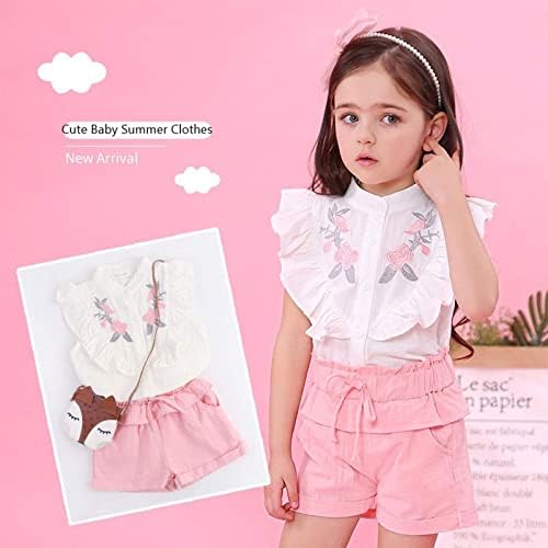Toddler Kids Girls Clothes Floral T-Shirt Tank Tops Shorts Outfit Set