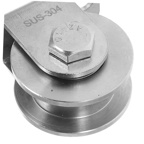 2 ruedas de polea de cable de acero inoxidable para montaje en pared con rodamientos, suave capacidad de carga pesada para puertas correderas sistemas industriales