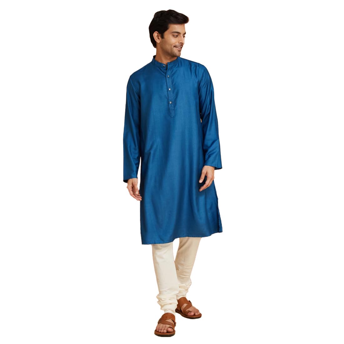 Men's Viscose Silk Woven Comfort Fit Kurta-image-22