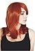 Prettyland C501 - Parrucca Media Lunghezza Capelli Lisci Colore Rame Chiaro Arancione Scalato Leggero Slancio Esteriore