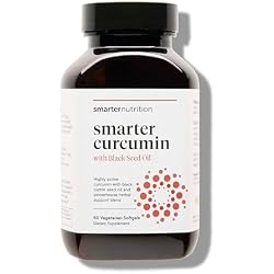 كبسولات الكركمين اللينة من SMARTERNUTRITION - مكملات الكركم النباتية عالية الامتصاص 400 مجم + زيت البذور السوداء والزنجبيل - 95% من رباعي هيدرو الكركمينويدات غير المعدلة وراثيًا، صُنعت في الولايات المتحدة الأمريكية - 60 كبسولة [30 وجبة]