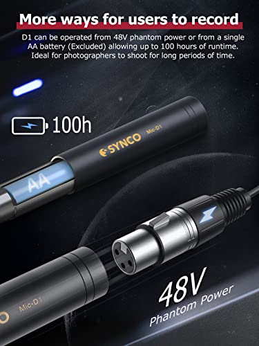 Synco Condenser Shotgun Microphone, Mic D1 Video Camera Xlr Shotgun Microphone For Dslr Camera Camcorder, Super Cardioid Directional Mic #TOP5