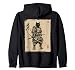 Samurai Cat | Men, Black Cat Samurai Art Graphic, Japanese Zip Hoodie