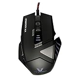 Volkano VX Ergonomically Designed Waterproof Gaming Mouse w/Multicolor LED Lighting Effects, High Definition DPI Range 2500, 8 Button Scroll Wheel with 8G Acceleration [Black] - Sniper Series