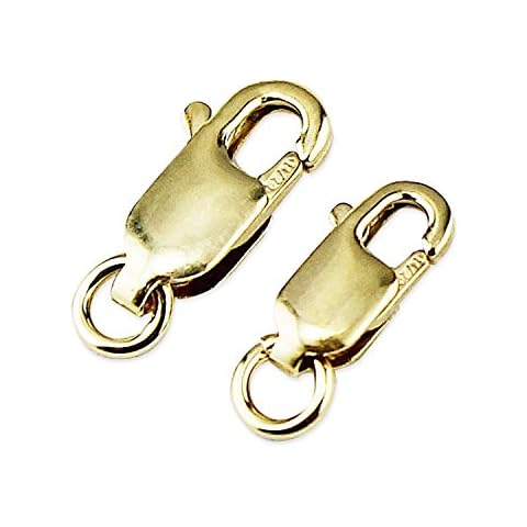 YCNK 2 Pack 14K Gold Filled Straight Lobster Claw Clasp 8x3mm and 4×10mm Cover