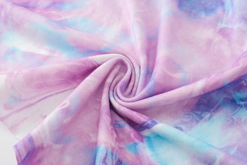 Image of Tie Dye Mermaid Sloth Christmas Halloween Pajamas for Girls Long Sleeve and Pants Nighty PJS 2-piece Set Size 6-16