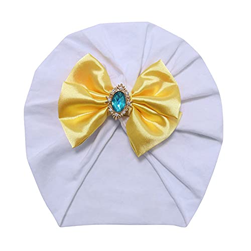 Newborn Baby Girl Headwrap Hats With Rhinestone Infant Toddler Cotton Soft Cute Kids Nursery Beanie Headbands Top Bow Turban Cap #TOP6