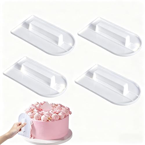 Aiyraa Juego de 4 piezas de alisadores de fondant, herramienta profesional para glaseado de pasteles para fondant y crema de mantequilla, herramientas esenciales de decoración de pasteles para
